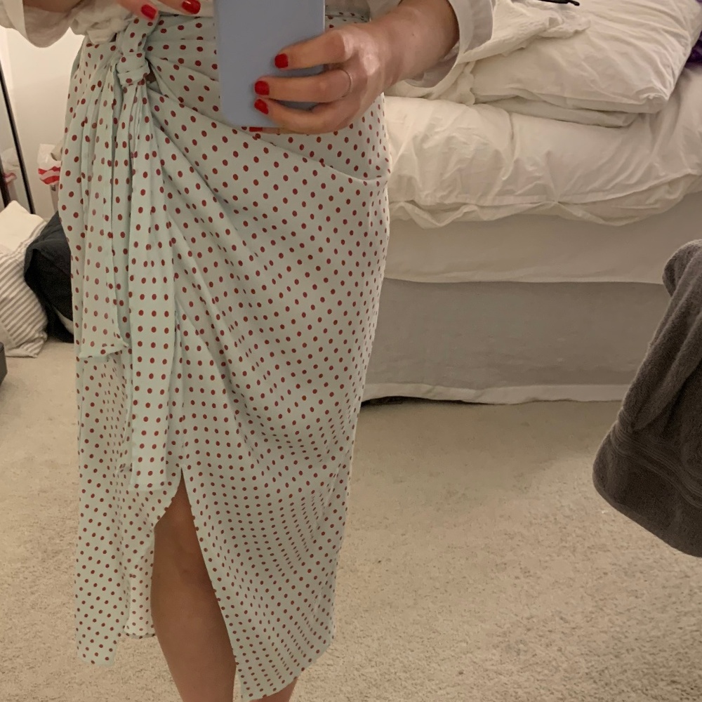 Polka Dot Wrapped Skirt